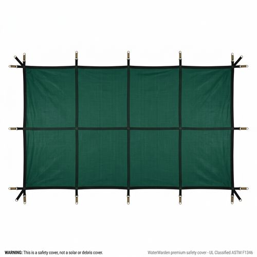 WaterWarden Premium Pool Safety Cover 14x28 Green Mesh