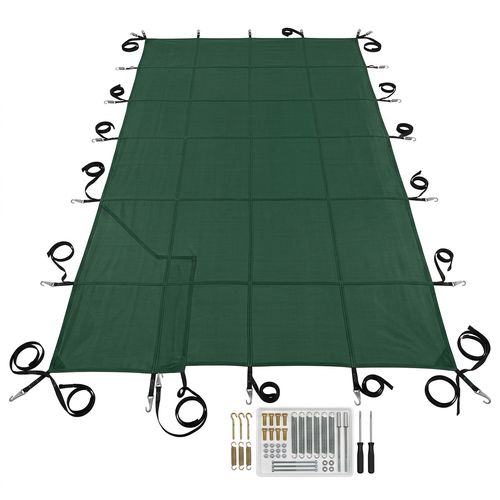 WaterWarden Safety Cover 16x32 Right Offset Step Green Mesh