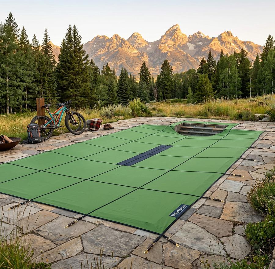 WaterWarden solid green cover with drain panel